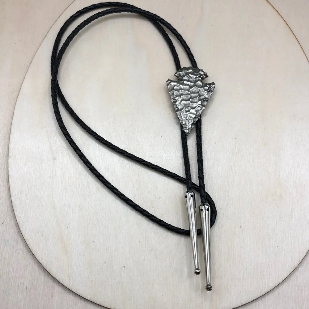 Hammered arrow southwestern corded bolo necklace-unisex-statement